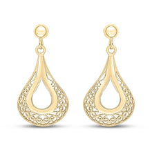 Load image into Gallery viewer, 9CT Yellow Gold Teardrop Filigree Drop Earrings
