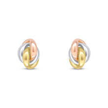 Load image into Gallery viewer, 9CT Three Tone Gold Knot Stud Earrings