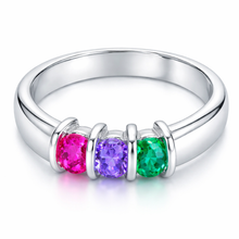 Load image into Gallery viewer, 9ct White Gold 3 Birthstone Ring Made To Order