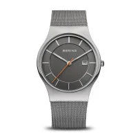 Load image into Gallery viewer, Gents Classic Polished Grey Mesh Watch