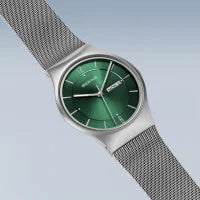 Load image into Gallery viewer, BERING Classic Brushed Silver Green