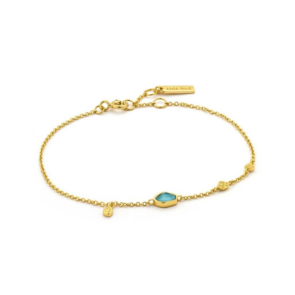 Turquoise Discs Gold Bracelet