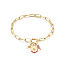 Load image into Gallery viewer, Gold Link Charm Chain Connector Bracelet