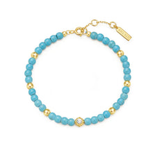 Load image into Gallery viewer, Gold Lab Created Turquoise Bracelet