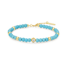 Load image into Gallery viewer, Gold Lab Created Turquoise Bracelet