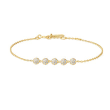 Load image into Gallery viewer, Gold Pavé Multi Beaded Chain Bracelet