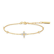 Load image into Gallery viewer, Gold Sparkling Lucky Clover Bracelet