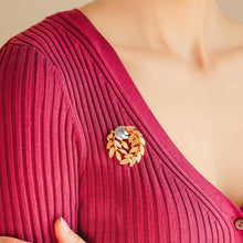 Load image into Gallery viewer, Gold & Silver Plated Leaf Brooch