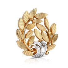 Load image into Gallery viewer, Gold & Silver Plated Leaf Brooch