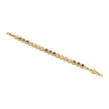Load image into Gallery viewer, Gold Plated Heart Coloured CZ Bracelet