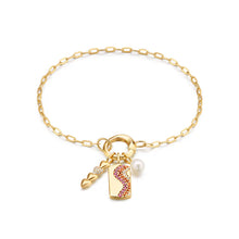 Load image into Gallery viewer, Gold Mini Link Charm Chain Connector Bracelet