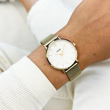Load image into Gallery viewer, Cluse Minuit Mesh White, Gold Colour