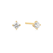 Load image into Gallery viewer, Gold Solitaire Studs