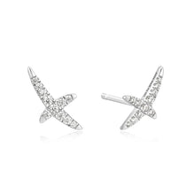 Load image into Gallery viewer, Zoom Silver Kiss Pavé Studs