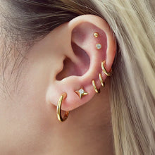 Load image into Gallery viewer, Gold Tube Small Huggie Hoop Earrings