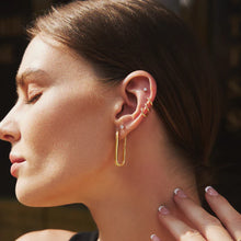 Load image into Gallery viewer, Gold Tube Oversized U Hoop Earrings