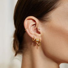Load image into Gallery viewer, Gold Tube Medium Hoop Earrings