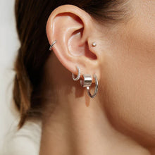 Load image into Gallery viewer, Silver Tube Medium Hoop Earrings