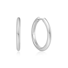 Load image into Gallery viewer, Silver Tube Medium Hoop Earrings