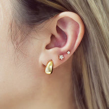 Load image into Gallery viewer, Gold Small Dome Hoop Earrings