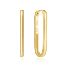 Load image into Gallery viewer, Gold Tube Oversized U Hoop Earrings