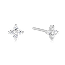 Load image into Gallery viewer, Silver Four-Petal Stud Earrings