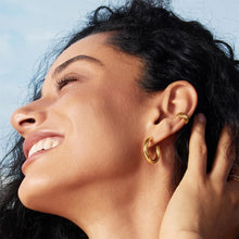 Load image into Gallery viewer, Gold Classic Tube Medium Huggie Hoop Earrings