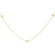 Load image into Gallery viewer, 9ct Yellow Gold 3 Heart Necklet