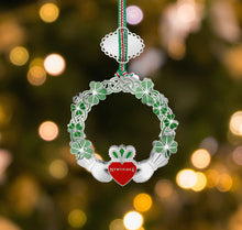 Load image into Gallery viewer, Claddagh with Shamrock Christmas Tree Decoration