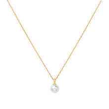 Load image into Gallery viewer, Gold Shell Pearl Drop Pendant Necklace
