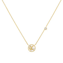 Load image into Gallery viewer, Gold Eight-Pointed Star Cubic Zirconia Station Necklace