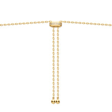 Load image into Gallery viewer, Gold Bezel Cubic Zirconia Station Necklace