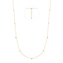 Load image into Gallery viewer, Gold Bezel Cubic Zirconia Station Necklace