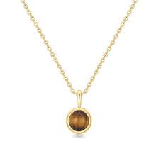 Load image into Gallery viewer, Gold Tiger Eye Pendant Necklace