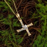 Load image into Gallery viewer, TWO TONE GOLD ST BRIGIDS CROSS