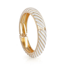 Load image into Gallery viewer, Gold Plated White Enamel Bangle