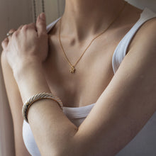 Load image into Gallery viewer, Gold Plated White Enamel Bangle