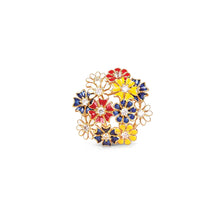 Load image into Gallery viewer, Gold Plated Floral Cluster Brooch