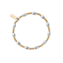 Load image into Gallery viewer, Mixed Metal Corrugated Oval Bracelet