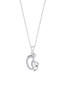 Load image into Gallery viewer, Lotus Ladies Silver Footprint Necklace
