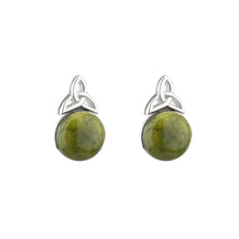 Load image into Gallery viewer, Silver Marble Trinity Knot Stud Earrings