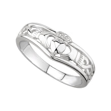 Load image into Gallery viewer, SILVER CLADDAGH WISHBONE RING