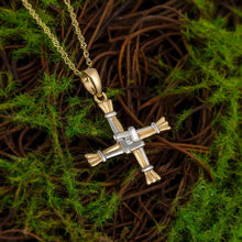 Load image into Gallery viewer, TWO TONE GOLD ST BRIGIDS CROSS