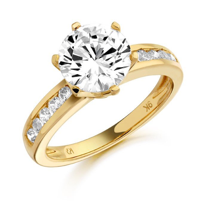9ct Gold CZ Solitare Ring