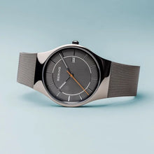 Load image into Gallery viewer, Gents Classic Polished Grey Mesh Watch