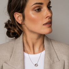 Load image into Gallery viewer, Ti Sento Necklace Has Two Entwined Circle Silver
