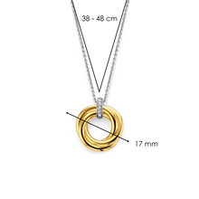 Load image into Gallery viewer, Ti Sento Silver Necklace Gold Plated Circle Pendant