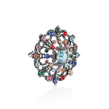 Load image into Gallery viewer, Vintage Brooch with Coloured Stones