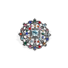 Load image into Gallery viewer, Vintage Brooch with Coloured Stones
