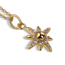 Load image into Gallery viewer, Gold Plated Star Pendant with Clear Stones